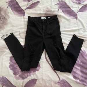 Guess Black Super High-Rise Distressed Skinny Jeans